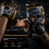 Casque de boxe style Venom en cuir PU, équipement de protection pour l'entraînement et le sparring en kickboxing, Muay Thai, MMA