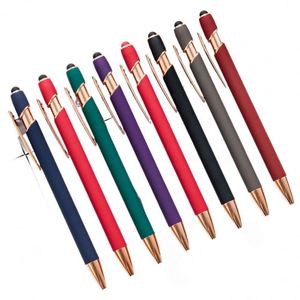 Stylo à bille personnalisé avec 28 couleurs vibrantes et encre noire fluide pour appareils à écran tactile - Product Image 1