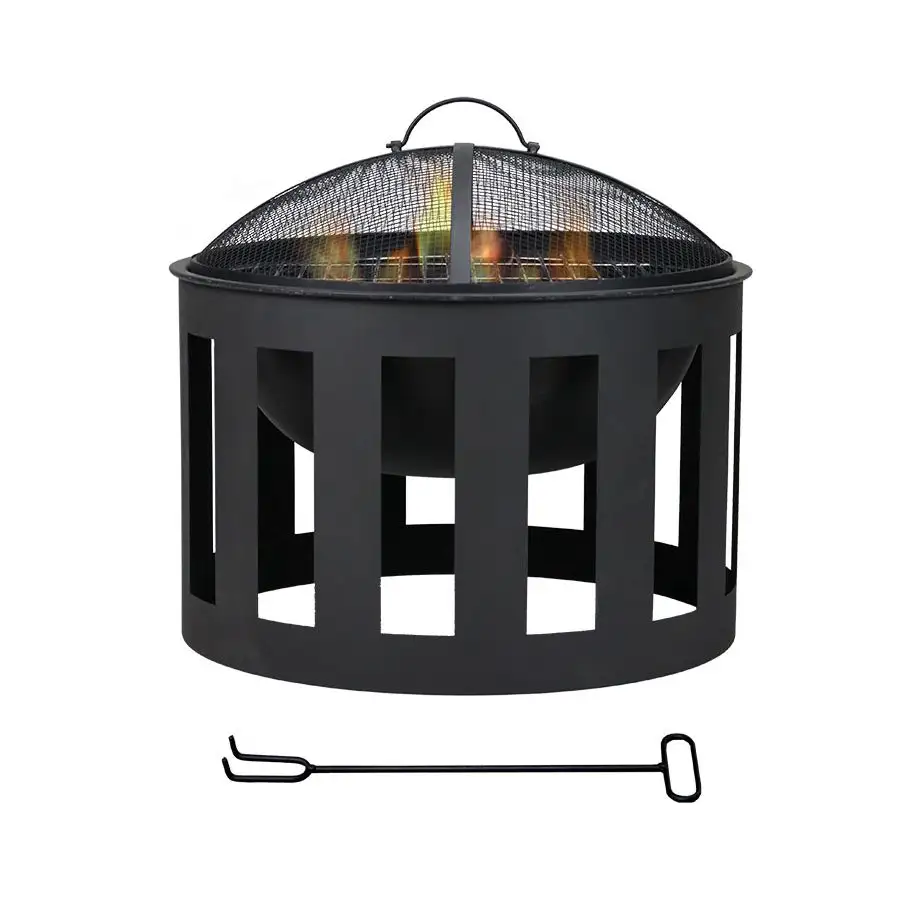 Charcoal Brazier Round Fire Pits Terrace Outdoor Camping Portable Barbecue Fire Pit Bbq