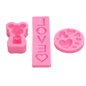 Valentine's Day Heart Bear Lips Fondant Silicone Mold Cake Decorating Tool Pink Love Letter Shape - Product Image 4