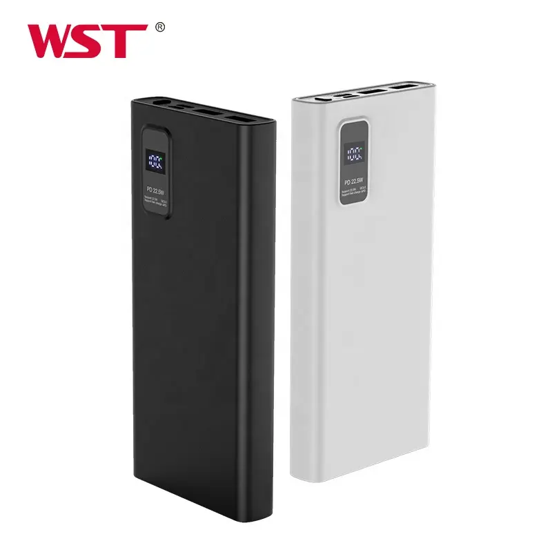 WST Portable Power Bank 10000mAh Mini LED Light Portable 10000mah Power Banks Mobile USB Power Bank