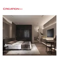 CREATIONモダンスターホテルウォーム張りオーク無垢材ホテル家具LEDライトデコレーション付き