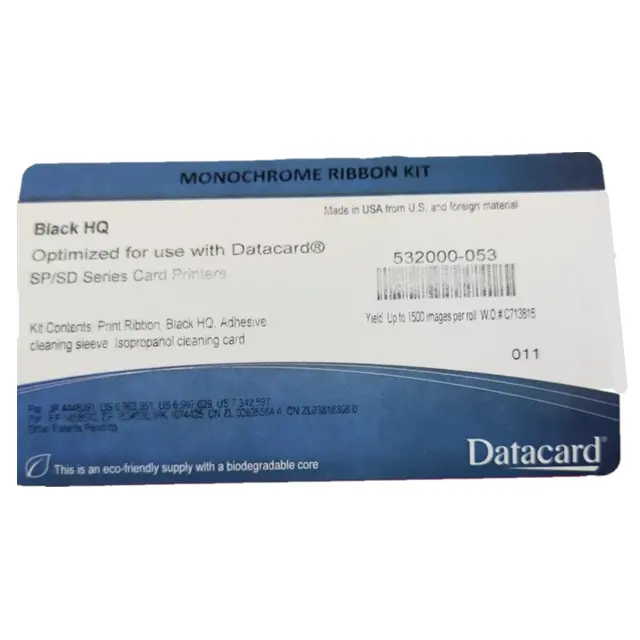 Orijinal Datacard SD serisi kart yazıcıları siyah şerit 532000-053(1500 resim/rulo)