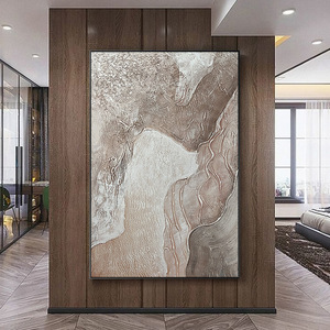 Tùy Chỉnh Trắng Tiên Tiến Màu Xám Kết Cấu Tường Nghệ Thuật Sơn Phòng Khách Trang Trí Nội Thất Hiện Đại Lớn Trừu Tượng Tối Giản Handmade Vải - Product Image 2