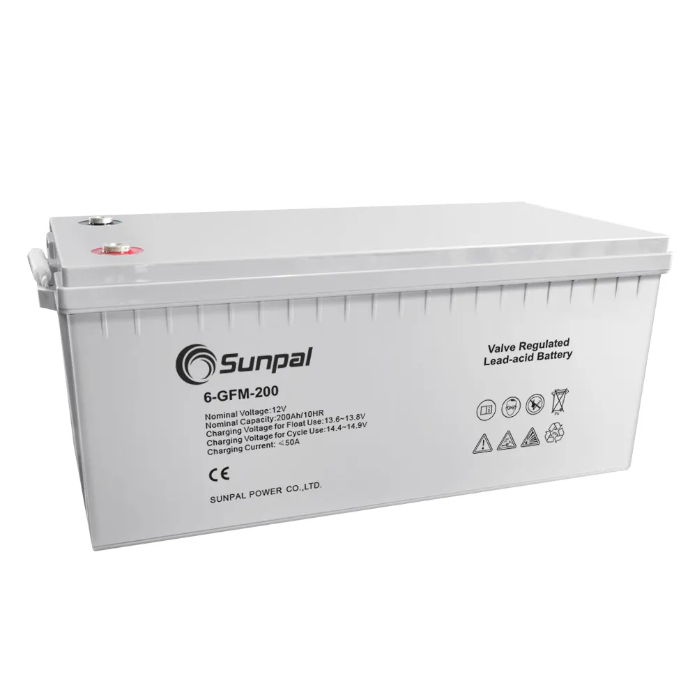 Sunpal Vrla Energie Opslag Zonne-Gel Batterij 12V 100ah 200ah 250ah Amp Diepe Cyclus Lood Zuur Batterij Solaire Fabrikanten