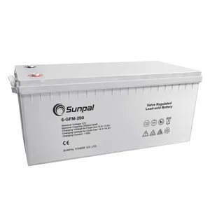 Sunpal VRLA储能太阳能凝胶电池12V 100Ah 200Ah 250Ah安培深循环铅酸电池太阳能电池制造商