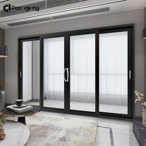 <span class=keywords><strong>Puerta</strong></span> Corredera de Vidrio con Marco de Aluminio, Doble Acristalamiento Templado con Kit de Rieles para Patio, Balcón, Villa, Tamaño Personalizado - Product Image 1