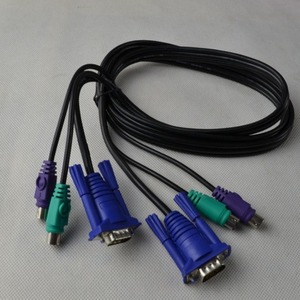 สายสวิตช์ KVM PS2 VGA ตัวผู้1.5ม. ตัวผู้ไปยังตัวผู้คอมพิวเตอร์2พอร์ต1พอร์ตความละเอียด1024x768 - Product Image 1