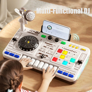 Tavolo Musicale Multifunzione <span class=keywords><strong>per</strong></span> DJ con Microfono e Pianoforte Simulato in Plastica ABS <span class=keywords><strong>per</strong></span> Principianti - Product Image 6