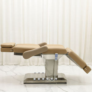Modern Beauty Shop Salon Furniture Black Leather Facial Salon Bed Gold Metal Base 3/4 Motor <b>Electric</b> Esthetician Living Room - Product Image 4