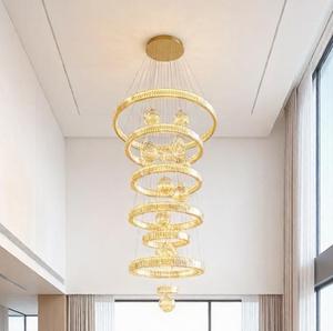 <span class=keywords><strong>Lampadario</strong></span> Moderno in Cristallo, Lampada a Sospensione per Scale, Lampada <span class=keywords><strong>da</strong></span> Soffitto Dorata di Lusso per Villa, Hotel, <span class=keywords><strong>Sala</strong></span>, Soggiorno, Grande <span class=keywords><strong>Lampadario</strong></span> per Casa - Product Image 2