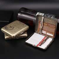 Boîte à cigarettes rectangulaire en bronze à motif floral, étuis à cigarettes, paquets de cigarettes, capacité de 20 cigarettes, étuis en métal