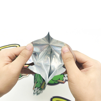 Sachets personnalisés imprimés de qualité alimentaire 3,5g 7g 14g 28g avec fermeture thermoscellable et zip refermable, forme spéciale, en Mylar holographique pour lait
