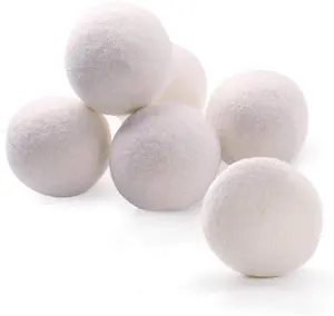 Natural Organic Remove Static Electricity Saves Dry Time Fabric 7 cm organic handmade 6 Pack XL Laundry Balls wool dryer balls