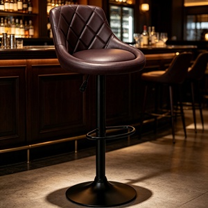 Tabouret de bar moderne et minimaliste, chaise réglable en hauteur, chaise de réception/caisse avec dossier. - Product Image 1