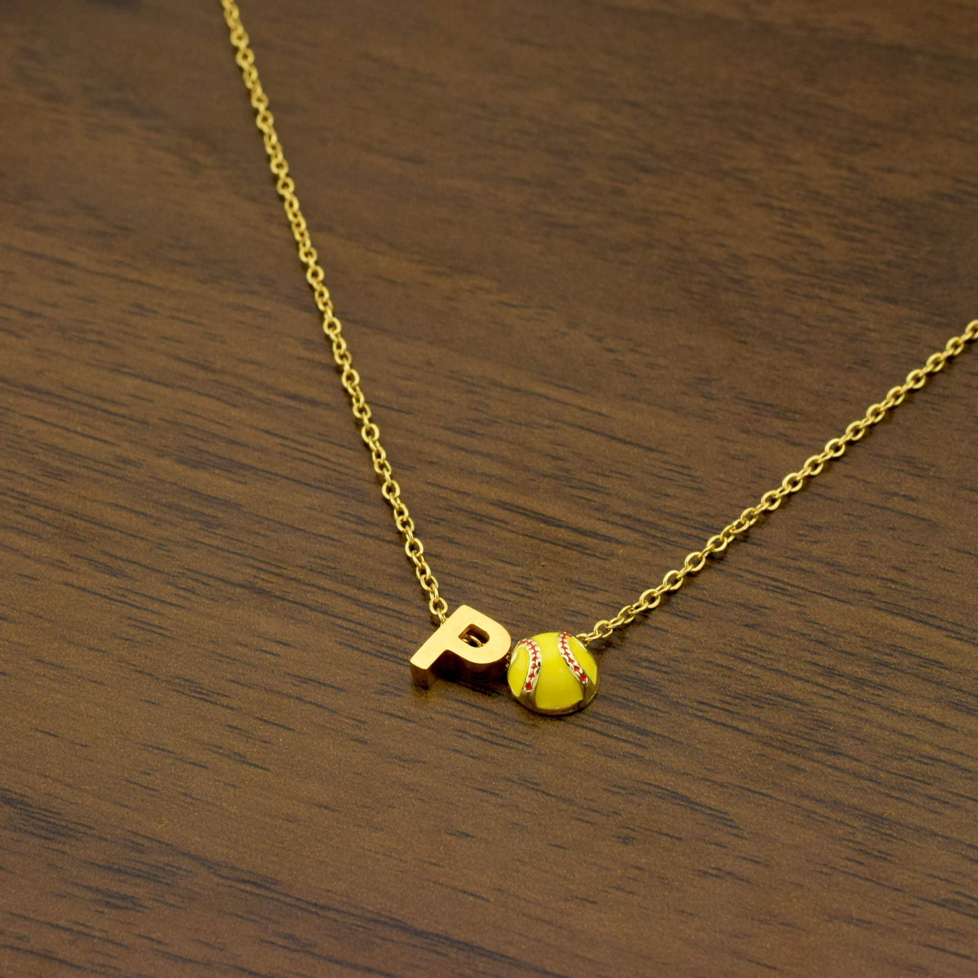 Collier lettre P en or 2160, barre de 457CM