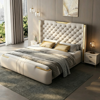 Lit plateforme moderne King Size avec tête de lit réglable en cuir, rembourré en PU, écologique, de haute qualité, garantie 5 ans