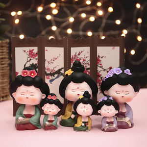 Figura de dama de la dinastía Tang, estilo caricatura retro, linda, decoración creativa para pastel de cumpleaños, regalo popular - Product Image 2