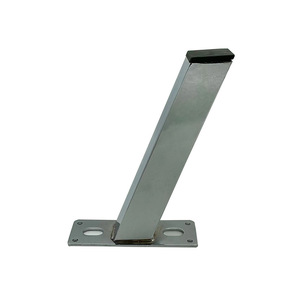 Furniture <b>Leg</b> Flat Tube Slanted Silver Gray Cold Rolled Steel Heavy Duty <b>For</b> <b>Sofa</b> Tv Cabinet Kitchen Bathroom Vanities - Product Image 1