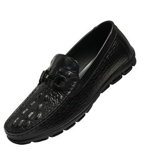 Mocassins pour hommes AIBUQIS, bout rond, à enfiler, en cuir véritable, confortables, chaussures décontractées pour le printemps - Product Image 4
