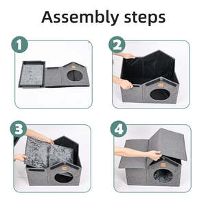 Tragbarer Unterschlupf für Streuner, Hunde, Katzen und Kätzchen, faltbar, wetterfest, Oxford-Gewebe, zusammenklappbares Haustierbett, Höhlenzelt für Winter und Sommer - Product Image 5
