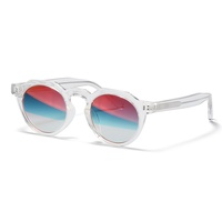 Nouvelles lunettes de soleil polygonales colorées à monture intégrale, style coréen rétro, en acétate, protection UV400, tendance et uniques