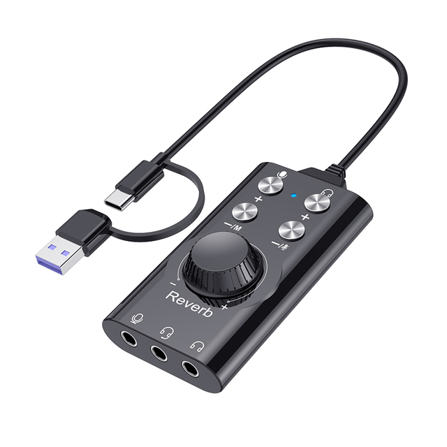 USB Sound Adapter Cm108 Audio Adapter Voice Changer Device Microphone 3D Virtual 7.1 Channel Laptop Computer 5.1 USB Sound Card