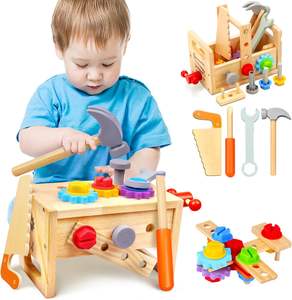 Montessori STEM, juego educativo <span class=keywords><strong>de</strong></span> simulación, juguete <span class=keywords><strong>de</strong></span> construcción, <span class=keywords><strong>herramientas</strong></span> <span class=keywords><strong>de</strong></span> <span class=keywords><strong>madera</strong></span> para niños pequeños con <span class=keywords><strong>caja</strong></span>, juego <span class=keywords><strong>de</strong></span> <span class=keywords><strong>herramientas</strong></span> para niños - Product Image 1