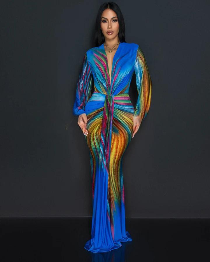 colorful dress Lady Black Tie - Cater To You Multi Color Midi Dress