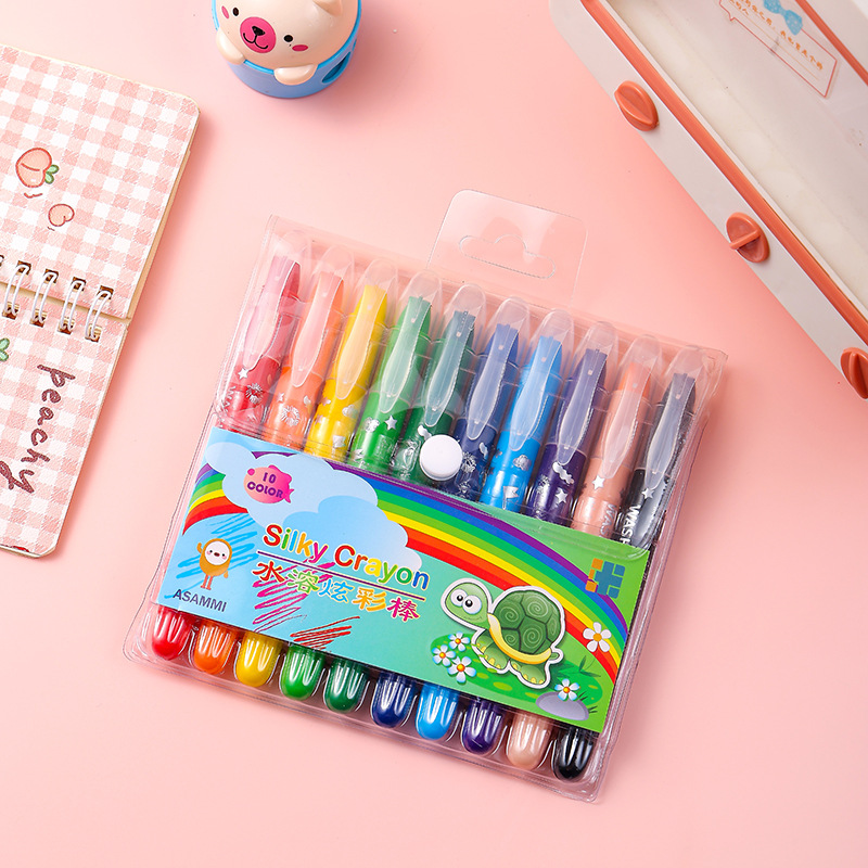 แท่งสีระบายสี 10 สีสันสดใส