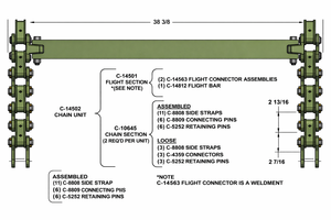 High Strength Wear Resistant Heavy Duty Alloy Steel <b>Power</b> <b>Transmission</b> LC 5154 48 B Conveyor Chains Automotive Painting Systems - Product Image 5