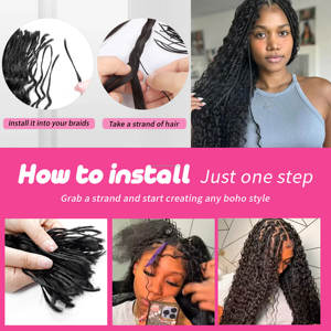 Cheveux humains pré-divisés en vrac tressage cheveux pour Boho tresses bouclés Boho Locs Boho Crochet tresses Extensions <span class=keywords><strong>de</strong></span> cheveux humains - Product Image 4