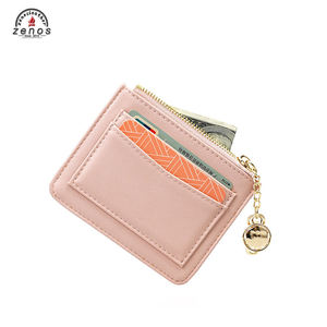 Zenos Fashion Nappa PU Leather <b>RFID</b> <b>Blocking</b> Business Card Holder <b>Wallet</b> Keychain Solid Pattern Customizable Credit Card Holder - Product Image 3