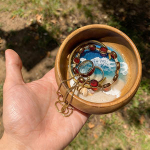 Bol artisanal en résine sur le thème de l'océan pour la décoration intérieure, ornement microcosmique de <span class=keywords><strong>plage</strong></span> et organisateur de bijoux - Product Image 1
