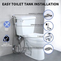 Salle de bain Nickel brossé Shattaf Bidet de toilette sus304 bidet à main jet de pulvérisation shattaf toilette bidet pulvérisateur ensemble