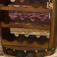 Support de bouteilles de vin en forme de tonneau de vin de style campagnard rétro Table de bar 20 bouteilles présentoir à vin en bois