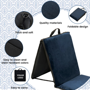 Alfombrilla de oración de regalo de tela musulmana gruesa acolchada larga con estampado personalizado de cabeza fina sólida plegable con bolsa - Product Image 6