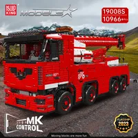 Mould King 19008 MOC City Car, Camión de Remolque Motorizado con Control Remoto por Aplicación, Modelo de Bloques de Construcción para Adultos, Kit de Ensamblaje DIY, Regalos, Juego de Bloques de Construcción