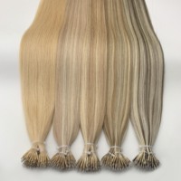 Extensiones de Cabello Humano Virgen Europeo Pre-Adheridas, Color Claro, Suaves y Sin Enredos, Económicas, Personalizables con Punta Nano