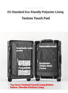 <span class=keywords><strong>Valise</strong></span> de Cabine Rigide en Métal, Personnalisée Sans MOQ, Bagage Premium Tout Aluminium Magnésium avec Roues Pivotantes - Product Image 6