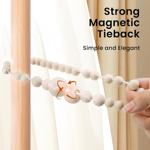 Supporti per <span class=keywords><strong>Tende</strong></span> <span class=keywords><strong>in</strong></span> <span class=keywords><strong>Legno</strong></span> per Camera da Letto Boho, Cameretta, Arredamento Rustico - Product Image 4
