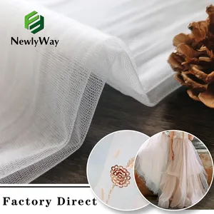 Wholesale Hexagonal 100 % Polyester Fiber Tulle Mesh Net Fabric For Embroidery Dresses