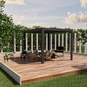 Pergola bioclimatique en aluminium imperméable pour extérieur OEM <span class=keywords><strong>3x3</strong></span> 3x4 4x4 6x4m, pergola à lames orientables en aluminium - Product Image 2