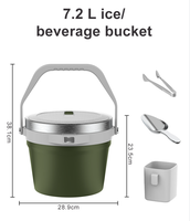 Acier inoxydable grande capacité 7.2L seaux à glace bacs à boissons poignée de transport confortable avec grande pelle nouveau produit