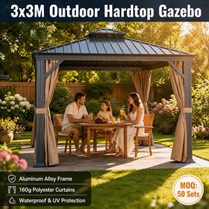 <strong>Canopia</strong> Monaco Garden Gazebo Highly Durable Powder Coated Hardtop 450x390cm Robust Aluminum Construction Polycarbonate Roof Easy - Product Image 2