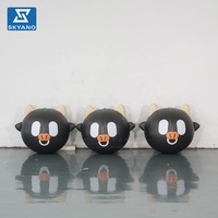 Figurine gonflable personnalisée en PVC de cochon noir de dessin animé pour promotion commerciale et décoration