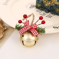 Nouvelle cloche décorative transfrontalière pour sapin de Noël, pendentif étoile à cinq branches avec nœud et corde de chanvre, cloche en fer de 3/4/5 mm