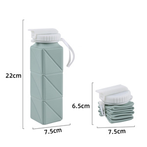 ขวดน้ำซิลิโคนพับได้ ป้องกันการกัดกร่อน เป็นมิตรกับสิ่งแวดล้อม ขนาด 620 มล. ฝาเกลียวแบบพับได้ แก้วกีฬา สำหรับออกกำลังกายกลางแจ้ง ปั่นจักรยาน - Product Image 2