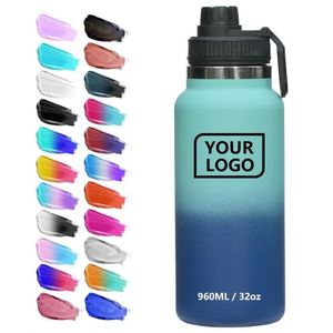 32oz Stainless <b>Steel</b> Double Wall Insulated Straw Gradient Thermos Drinking Water <b>Bottle</b> Keeps Water Cold for 24 Hours - Product Image 4
