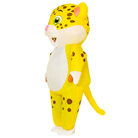 Blow up Full Body Animaux Costumes Jaune Léopard Halloween Party Costume Léopard Gonflable pour Adultes